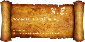 Morariu Eufémia névjegykártya